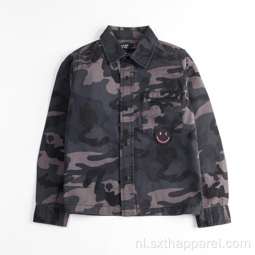 Herenjack met lange mouwen en camouflageprint